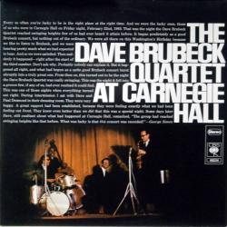 The Dave Brubeck Quartet At Carnegie Hall Виниловая пластинка 