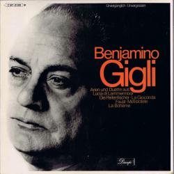 BENIAMINO GIGLI Arien Und Duette Aus Lucia Di Lammermoor - Die Perlenfischer - La Gioconda - Faust - Mefistofele - La Bohème Виниловая пластинка 